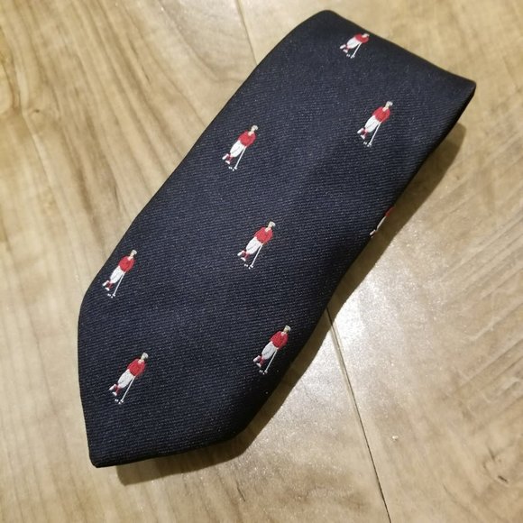 Vintage Alynn Neckwear Golf Navy Blue Necktie 1982 80s Golfer Golfing Tie 54x3.5 - Picture 1 of 6
